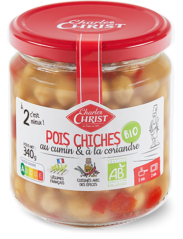 Pois chiches au cumin et à la coriandre